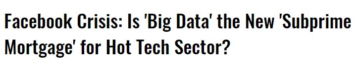 Big Data Big Problems